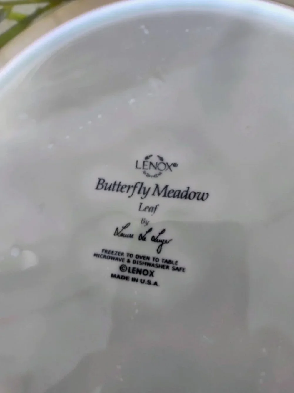 Lenox Butterfly Meadow Leaf Embossed Footed Cup Saucer & Plate Set of 3
